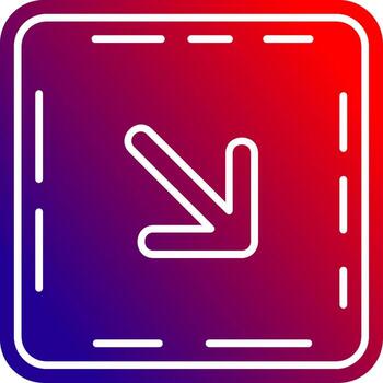 abajo Derecha flecha sólido degradado icono vector