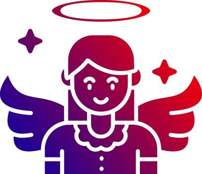ángel sólido degradado icono vector