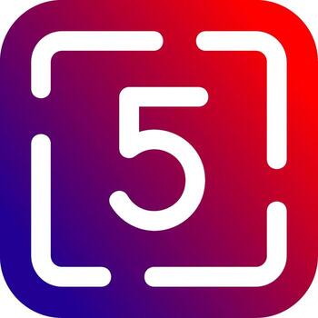 Five Solid Gradient Icon vector