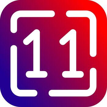 Eleven Solid Gradient Icon vector