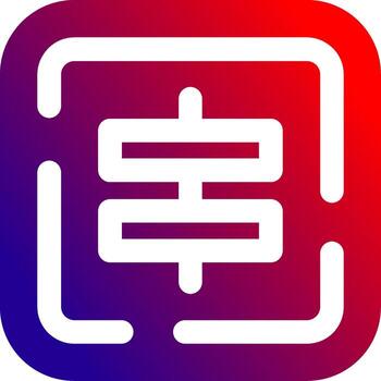 Center alignment Solid Gradient Icon vector