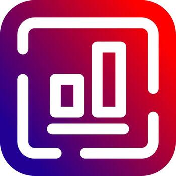 Bottom alignment Solid Gradient Icon vector