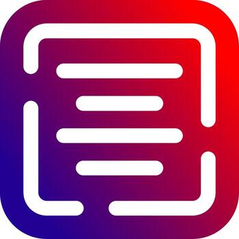 Center alignment Solid Gradient Icon vector