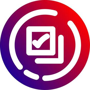 marca de verificación sólido degradado icono vector