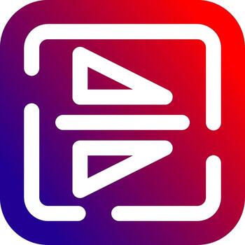 Vertical flip Solid Gradient Icon vector
