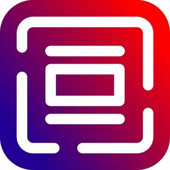 Vertical allignment Solid Gradient Icon vector