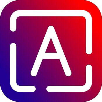 letra un sólido degradado icono vector