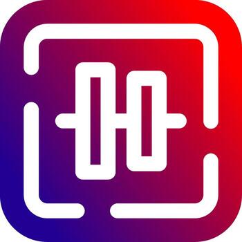Vertical alignment Solid Gradient Icon vector