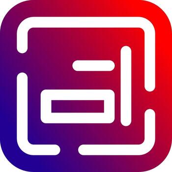 Derecha alineación sólido degradado icono vector