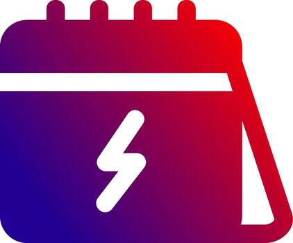 calandrar sólido degradado icono vector