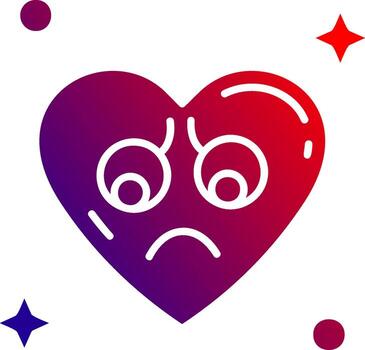 Sad Solid Gradient Icon vector