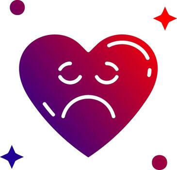 Sad Solid Gradient Icon vector