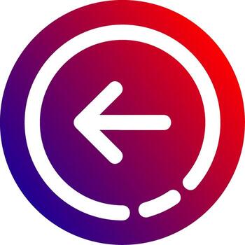 Left arrow Solid Gradient Icon vector