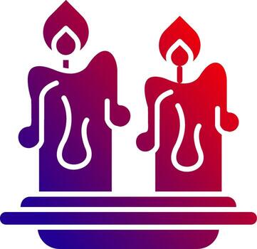 Candles Solid Gradient Icon vector