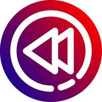 Rewind Solid Gradient Icon vector
