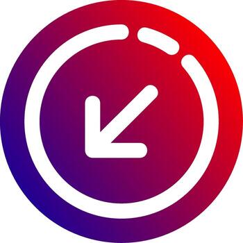 abajo flecha sólido degradado icono vector
