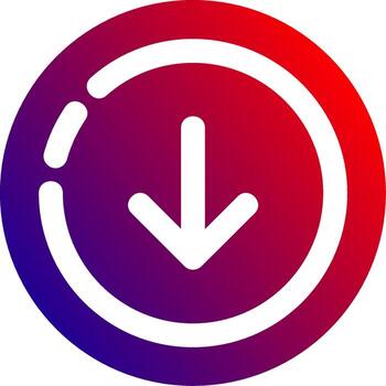 Down Solid Gradient Icon vector