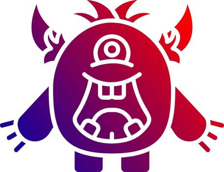 Monster Solid Gradient Icon vector