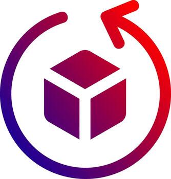Rotate object Solid Gradient Icon vector