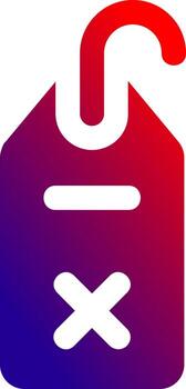 Eliminar etiqueta sólido degradado icono vector