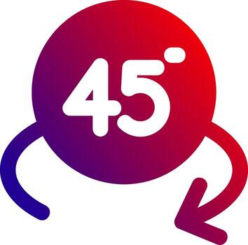 girar ángulo 45 sólido degradado icono vector