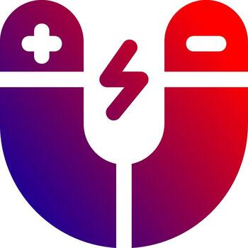 imán sólido degradado icono vector