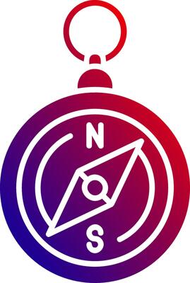 Compass Solid Gradient Icon