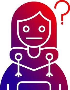 Thinking Solid Gradient Icon vector