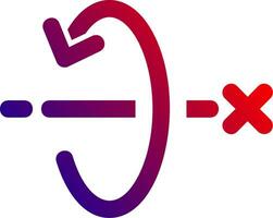 3d totate x axis Solid Gradient Icon vector