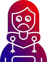 Sad Solid Gradient Icon vector