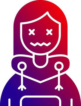 muerto sólido degradado icono vector