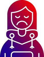 Sad Solid Gradient Icon vector