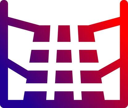 3d perspective grid Solid Gradient Icon vector