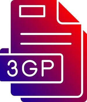 3gp Solid Gradient Icon vector