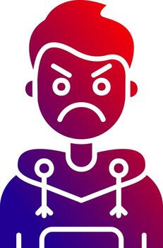 enojado sólido degradado icono vector