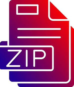 Zip Solid Gradient Icon vector