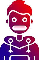 Shocked Solid Gradient Icon vector