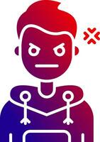 Angry Solid Gradient Icon vector