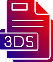 3ds Solid Gradient Icon vector