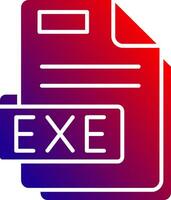 Exe Solid Gradient Icon vector