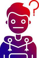 Thinking Solid Gradient Icon vector
