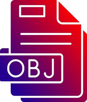 Obj Solid Gradient Icon vector