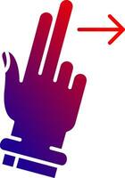 Two Fingers Right Solid Gradient Icon vector