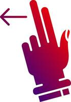 Two Fingers Left Solid Gradient Icon vector
