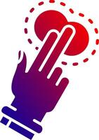 Two Fingers Tap Solid Gradient Icon vector