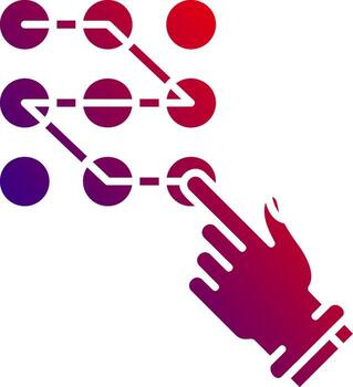 Pattern lock Solid Gradient Icon vector