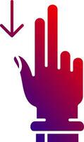 Two Fingers Down Solid Gradient Icon vector