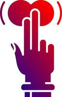 Two Fingers Tap and Hold Solid Gradient Icon vector