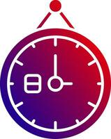 Clock Solid Gradient Icon vector