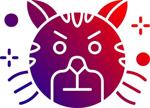 Angry Solid Gradient Icon vector